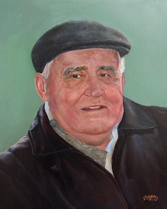 Portrait of grandfather. Oil on panel. 16x20 inches